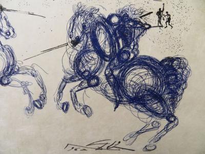 Salvador DALI - Les cavaliers bleus, Gravure 2