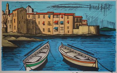 Bernard BUFFET - Saint-Tropez , Lithographie originale signée 2