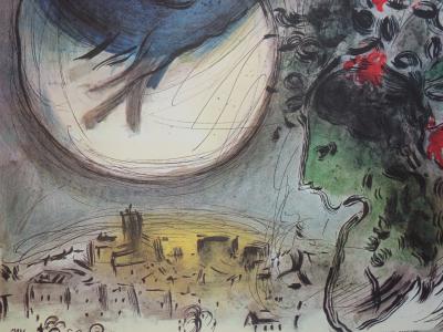 Marc CHAGALL - Colombe bleue, Affiche d’époque 1968 (Biennale de Menton) 2