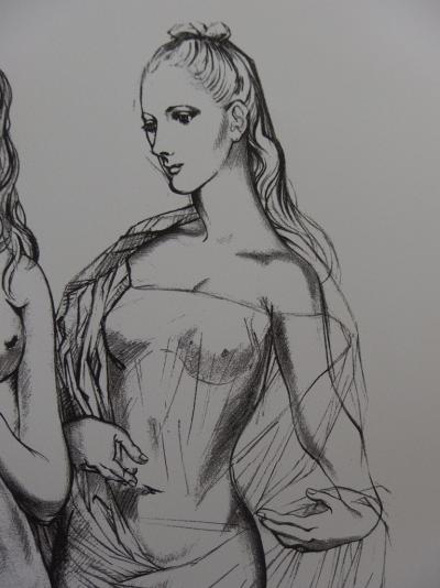 Tsuguharu FOUJITA - La jeunesse, les trois grâces, Lithographie signée 2