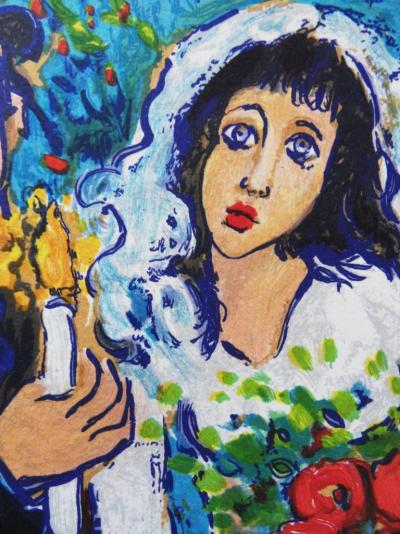 Raya SORKINE - Mariage au bouquet de roses - Lithographie 2