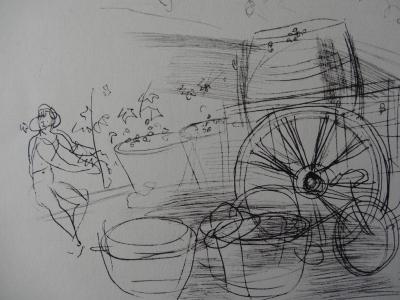 Raoul DUFY - Le charriot, Lithographie signée 2