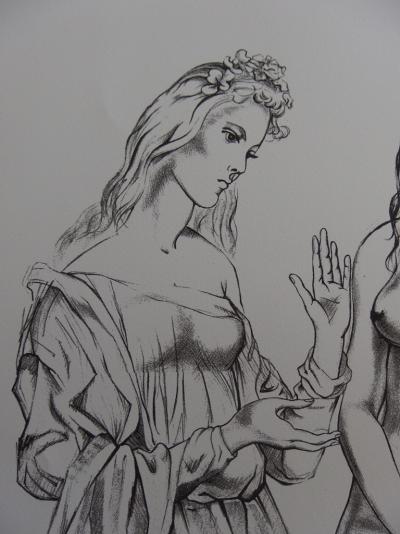 Tsuguharu FOUJITA - La jeunesse, les trois grâces, Lithographie signée 2