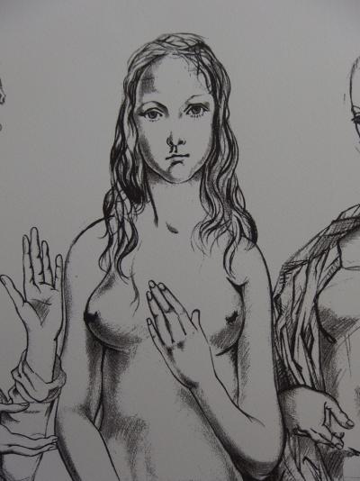 Tsuguharu FOUJITA - La jeunesse, les trois grâces, Lithographie signée 2