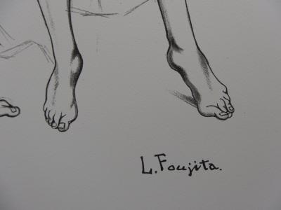 Tsuguharu FOUJITA - La jeunesse, les trois grâces, Lithographie signée 2
