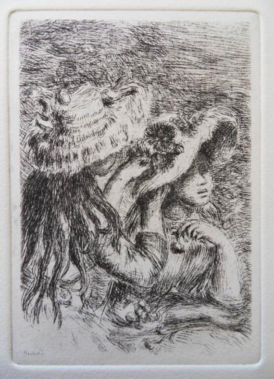 Pierre-Auguste RENOIR - Le chapeau épinglé, c.1950, Eau forte signée 2