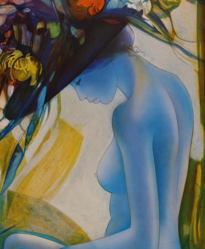 Jean-Baptiste VALADIE - Chapeau aux fleurs jaunes - Lithographie originale signée 2