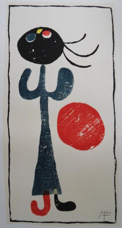 Joan MIRÓ - Petite fille au ballon rouge, Lithographie signée 2