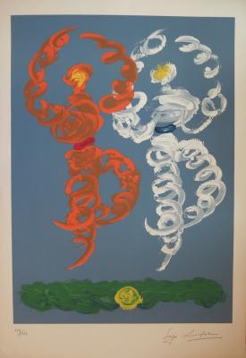 Serge LIFAR : Chorégraphie - Deux danseurs, Lithographie originale, Signée 2