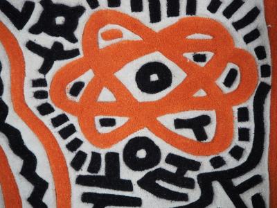 Keith HARING : Homme courant et galaxie - Tapis d’art cardé à la main 2