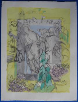 Jacques VILLON - Les vendanges romaines, Gravure 2