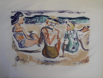 Francois DESNOYER - Scène de plage - Lithographie Signée 2