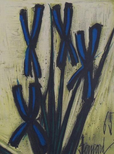 Bernard BUFFET : Les Iris, Lithographie originale Signée 2