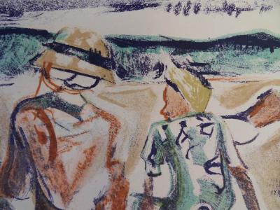 Francois DESNOYER - Scène de plage - Lithographie Signée 2