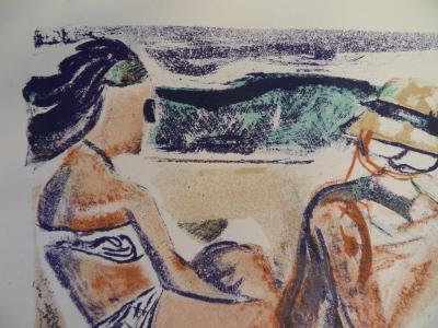 Francois DESNOYER - Scène de plage - Lithographie Signée 2