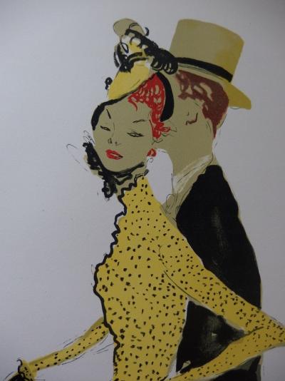 Jean-Gabriel DOMERGUE - Couple élégant, Lithographie originale signée 2