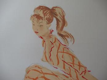 Jean-Gabriel DOMERGUE - Une jeune fille simple, Lithographie originale signée 2