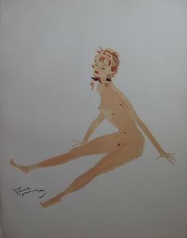 Jean-Gabriel DOMERGUE - La chute, Lithographie originale signée 2