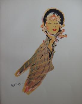 Jean-Gabriel DOMERGUE - La fleuriste, Lithographie 2