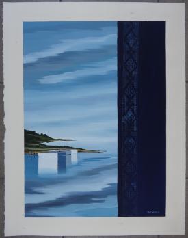 DENOEL - Vue du Lac Léman, Peinture signée 2