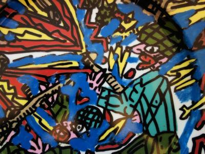 Robert COMBAS - Feu les Soldats - Signed silkscreen on porcelain 2