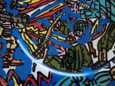 Robert COMBAS - Feu les Soldats - Signed silkscreen on porcelain 2