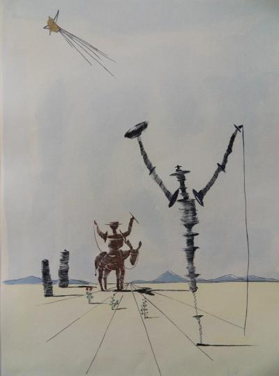 Salvador DALI - Don Quichotte et Sancho, Gravure signée 2