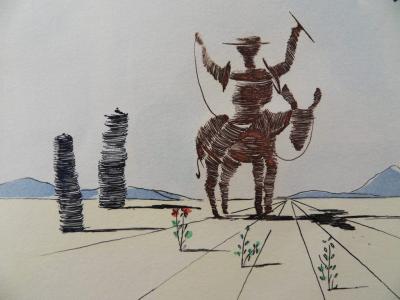 Salvador DALI - Don Quichotte et Sancho, Gravure signée 2