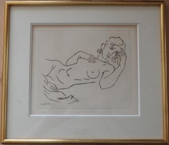 André LHOTE - Femme allongée, Gravure signée 2
