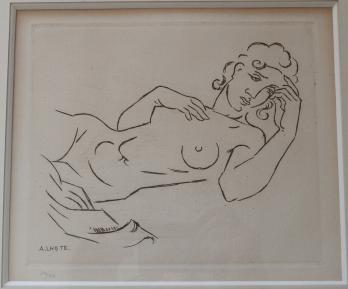 André LHOTE - Femme allongée, Gravure signée 2