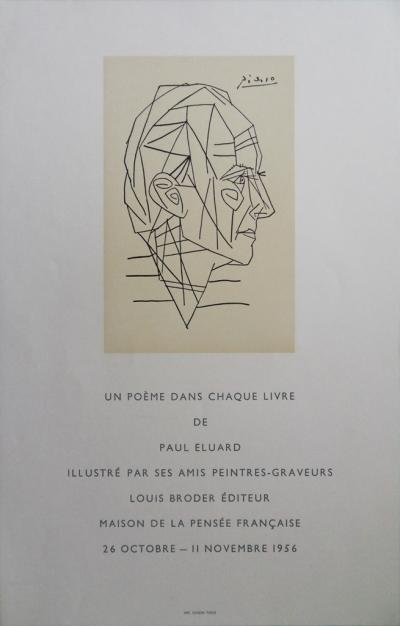 Pablo PICASSO  (d’après) - Un poème dans chaque livre (de Paul Eluard), Affiche originale 2