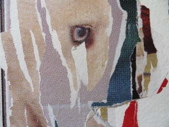 Jacques VILLEGLÉ - Lacération au retriever, Collage signé 2