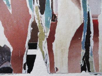 Jacques VILLEGLÉ - Lacération au retriever, Collage signé 2