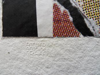 Jacques VILLEGLÉ - Lacération au retriever, Collage signé 2