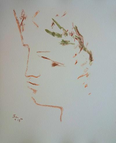 Jean COCTEAU : César, la couronne de lauriers - Lithographie signée