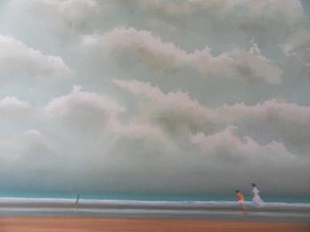 Pierre DOUTRELEAU - Course sur la plage, Lithographie 2