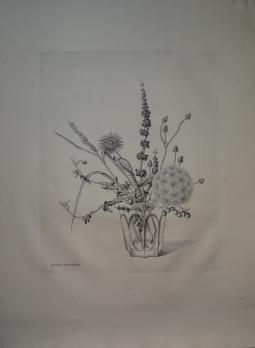 Kiyoshi HASEGAWA - Bouquet de fleurs d’automne, Gravure originale 2