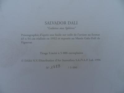 Salvador DALI (d’après) - Portrait: Galatea aux sphères - Photolithographie 2
