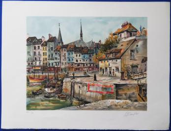 Polo CAMBIER - Vue de Honfleur, Lithographie 2