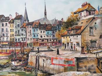 Polo CAMBIER - Vue de Honfleur, Lithographie 2