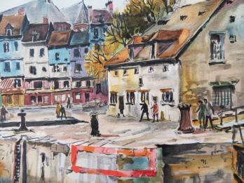 Polo CAMBIER - Vue de Honfleur, Lithographie 2