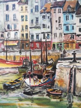 Polo CAMBIER - Vue de Honfleur, Lithographie 2