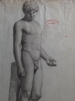 Arthur GUENIOT  - Deux études d’après le Doyphore (1891), Dessin 2