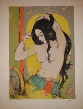 Guily JOFFRIN - Gitane à sa toilette, Lithographie 2
