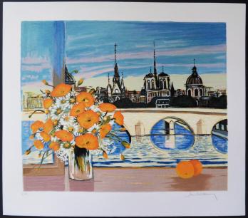 Michel HENRY - Bouquet sur Notre Dame, Sérigraphie 2