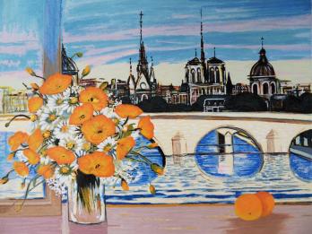 Michel HENRY - Bouquet sur Notre Dame, Sérigraphie 2