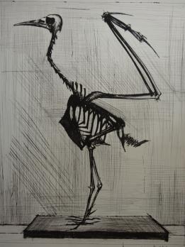 Bernard BUFFET - Squelette d’oiseau - Gravure originale signée 2