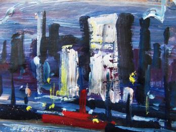 Eméric VAGH-WEINMANN - Port de New York, Acrylique et huile 2