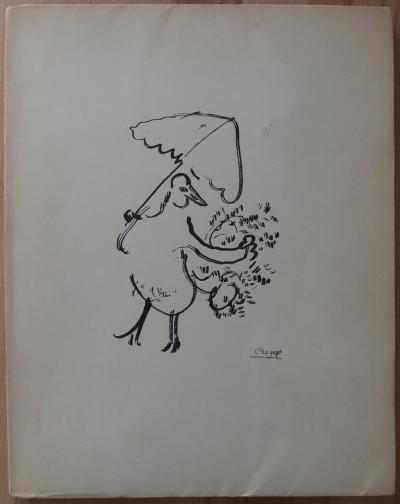 Paul ELUARD - Dédicace dans Dur désir de Durer - 2 lithos de CHAGALL 2