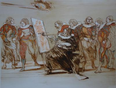 Claude WEISBUCH - Peintre et son modèle - Lithographie originale signée 2